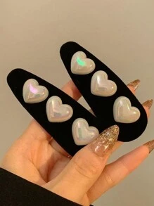 4 chiếc/gói kẹp tóc đính ngọc trai phong cách mới cho nữ, thanh lịch, đa năng, thiết kế ngọc trai sợi polyester, thích hợp cho mùa thu/đông - Nhiều màu - Xem 10