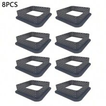 8Pcs/Set Non-StickTart Mold Tarte Ring Perforated Plastic Cutting Rings Mousse Circle Cutter DIY Baking Accessories - Black - View 9