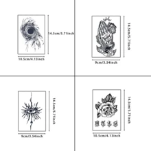 草本临时纹身贴纸，逼真持久，防水防刮，可持续 7-15 天 - 黑色 - 查看 2