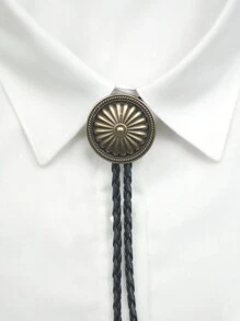 Krawat męski Wild West BOLO Bolo - Vintage Stripe, ręcznie robiony, unikatowy, indiański, westernowy, kowbojski, skórzany krawat, męskie i damskie dodatki odzieżowe, jednoczęściowy