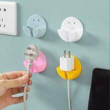 1pc Multifunctional Creative Power Cord Hook, Strong Adhesive No Damage Wall Holder, Kitchen Plug Socket Organizer, Cable Clip Hanger
