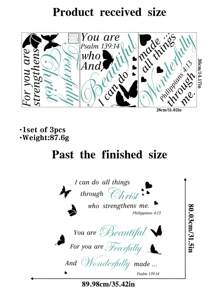 1pc Self-Adhesive Wall Sticker, Butterfly & Heart Print Waterproof Wall Decal For Bedroom, Living Room Decor, Stickers, Wall Decal, Vinyl Decal For Home Decorations, Spring Decoration Items Refresh Your Home, Festival Decoration Stickers Gifts Birthday Graduation