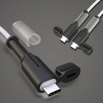 Charger Cable Protector,Type-C To Type-C/USB A To Type-C Silicone Charger Cable Protector,2024 New 2 In 1 Data Cable Protectors And Winders,Cell Phone Charger Cable Protector Charger Protector