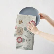 2 件复活节兔子主题厨房毛巾套装，包括 45x70 厘米洗碗布和柔软吸水快干茶巾，非常适合厨房、烘焙、房间装饰、节日礼物 - 彩色 - 查看 3