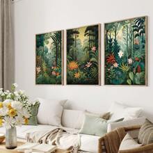 3 套艺术装饰复古农舍花卉帆布墙面艺术印刷品、复古植物海报、花卉艺术印刷品、花卉装饰画、墙面艺术海报、复古叶艺术礼品、卧室、客厅、餐厅、走廊艺术、室内墙面装饰、家居和房间装饰的家居装饰墙面艺术、无框 - 3PCS - 查看 5