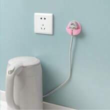 1pc Multifunctional Creative Power Cord Hook, Strong Adhesive No Damage Wall Holder, Kitchen Plug Socket Organizer, Cable Clip Hanger