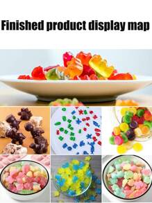 Molde de silicona mini para hacer gomitas tipo gominolas, molde para hacer chocolates, dulces, ceras derretidas y postres con diferentes sabores como manzana, naranja, frambuesa, fresa, cáscara de piña, etc.