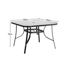 Living And Home Metallic And Tempered Glass Garden Table With Parasol Hole Outdoor - Square(105cm D x 105cm W x 72cm H ) - View 8