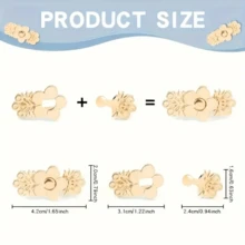 4 Stücke einstellbare Blumen Jeans Gürtelschnallen, sofort einsetzbare Metallhosen Verschlüsse, abnehmbare nahtlose Jeans Clips, Gold/Silber