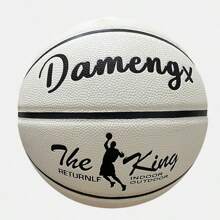 1pc Size 7 Luminous Basketball, Suitable For Outdoor Match And Training, Durable & Glow-In-The-Dark, With Air Inflator And Metal Needle - White - View 4