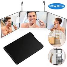 3 Way Mirror For Hair Cutting, Trifold 360° Mirror For Self Haircuts Shaving, Retractable Hanging Makeup Mirror With 10x Magnification Mirror, Portable Makeup Mirror - Black - View 4