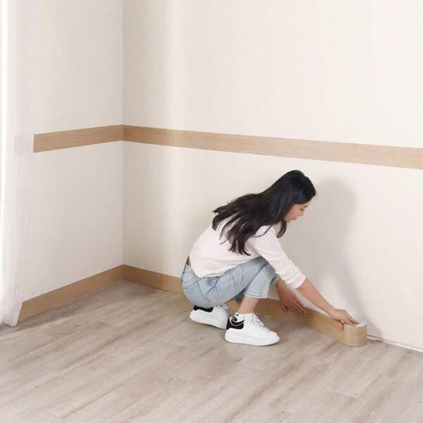 CHEE LYEE 1 rollo de zócalos autoadhesivos de estilo mármol, borde/cenefa de grano de madera DIY, 10cm*500cm/1000cm, 2mm de grosor, para alféizares, sala de estar, cocina, baño, regalos de cumpleaños y graduación, pegatinas