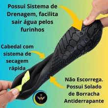 Sapatilha Aquatica Antiderrapante Tênis Praia Bike Unissex Ciclista Pescaria Cachoeira Drena A Água E Seca Rápido - Pink - Visão 3