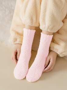 4 Paar Damen Thermosocken in einfarbig, warm, modisch, vielseitig, bequem, weich, knöchellang, geeignet für den täglichen Gebrauch - Verschiedenfarbig - Übersicht 8