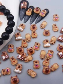 20pcs Resin Capybara Nail Art Decorations Nail Charms Cute Cartoon Nail Art Accessories Nail Art Supplies Nail Art Jewelry DIY Nail Gems