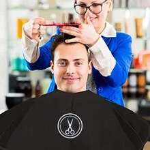 Scissors Pattern Hair Cutting Cape, High Quality Foldable Hairdressing Gown, Waterproof, Comfortable And Easy To Clean Salon Tool