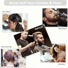 Scissors Pattern Hair Cutting Cape, High Quality Foldable Hairdressing Gown, Waterproof, Comfortable And Easy To Clean Salon Tool