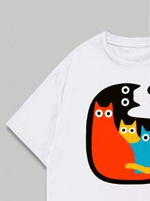 Cartoon Animal T-Shirt Cute Style Cotton Soft Blouse Beautiful And Breathable Premium Summer - trắng - Xem 2