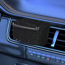 1pc Car Ashtray With Cover, Rhinestone Crystal Decor, Vehicle Air Vent Ashtray With Blue LED Light, Mini Car Trash Bin Smokeless Ashtray