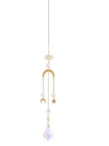 1PC/6PCS Artificial Crystal Wind Chime Pendant, Star Moon Lotus Sun Prism Ball Light Catcher, Home Room Decoration, Window Light Collection Pendant, Outdoor Wedding Party Supplies Rama Decoration,Home Decor ,Room Decor,Wall Decor Gifts Birthday Graduation E-I-D