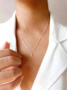Round Point Of Light Necklace 925 Silver - Bạc - Xem 4