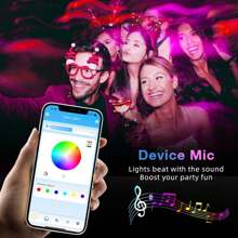 100ft Led Strip Lights (2 Rolls Of 50ft) Bluetooth Smart App Control Music Sync Color Changing RGB Led Light Strip With Remote,Led Lights For Bedroom Room Home Decor Party Festival