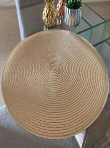 2/4/6 Pieces Round Placemat Set Sousplat Kitchen Dining - 棕色 - 查看 2