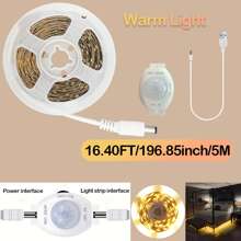 1 Stück 5V LED Lichtband mit Bewegungssensor-Regler - USB-betrieben, Länge wählbar (1m - 5m), 120° Erfassungsbereich, einstellbare Dauer, perfekt für Küche, Schlafzimmer, Treppenhaus, Wohnzimmer, Garderobe - abschneidbar und platzsparend