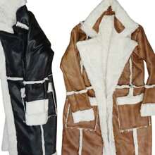 Abrigo largo con borrega - Negro - Ver 2