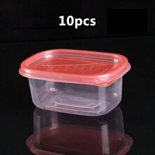 10 stuks 280 ml herbruikbare plastic voedselcontainers met deksels, transparante bentobox voor picknick, dessert, multifunctioneel
