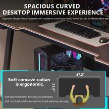 Gaming Desk Computer Writing Table Student Art Modren Simple Style PC Wood Suitable Portable Desk For Home - màu đen - Xem 2
