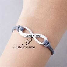 Custom Infinity Name Bracelet Personalized Rope Adjustable Bracelet Handmade Jewelry For Unisex Birthday Gift