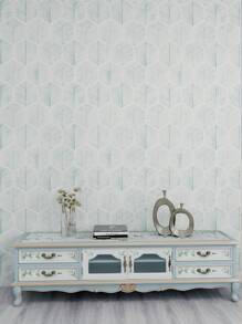 YUANYI 1 Roll 17.52in*39.37in Removable And Reusable Wallpaper, Self-Adhesive Vinyl Furniture Sticker, Waterproof Modern Geometric Green Striped Pattern, Suitable For Bathroom, Living Room, Bedroom And Kitchen Wall Decor, PVC Removable