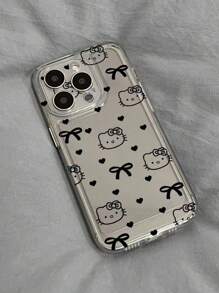 Sanrio Étui de téléphone antichoc compatible avec iPhone de la série minimaliste Apple Hello chat KT chat Space