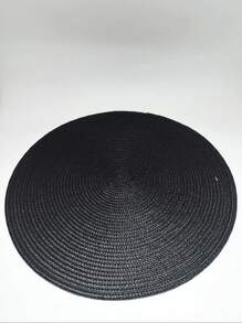 2/4/6 Pieces Round Placemat Set Sousplat Kitchen Dining - 黑色 - 查看 3