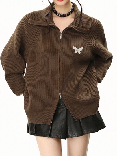 RUIWY Fashionable Design Warm Women Cardigans Long Sleeve Sweater, Autumn/Winter