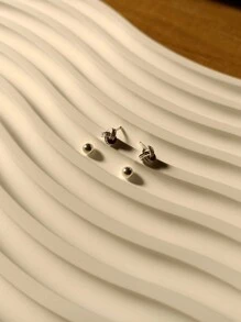 1 件/1 对耳钉 可爱扭球设计 搭配日常服装 派对配饰 高品质女士礼物