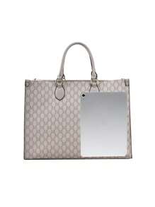 Túi Tote Cổ Điển Tối Giản Retro, Túi Xách Thời Trang Đa Năng Cho Quý Cô Sử Dụng Hàng Ngày Thường Ngày - Xám - Xem 6