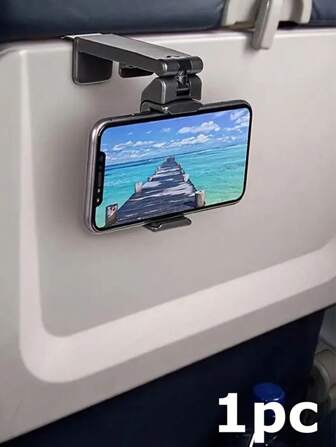 1 pieza Soporte de teléfono móvil de avión de escritorio, soporte de teléfono giratorio 360 grados, plegable y portátil compatible con todos los teléfonos, soporte para teléfono con pinza, soporte para teléfono de coche, soporte universal para viajes, transmisión en vivo, aviones, trenes de alta velocidad, automóviles, accesorios esenciales para viajes, artículos esenciales para vacaciones, para el hogar, la oficina, el campamento y los viajes, regalo para la familia, amigos, amantes y el Día de la Madre