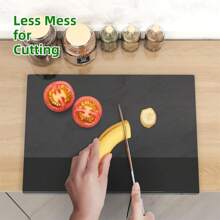 1 pièce Grand format 45 x 35 cm Planche à découper en acrylique transparent pour la cuisine, planche à découper antidérapante pour couper les légumes, les fruits, la viande, le pain, convient pour la cuisine, la table à manger, la rentrée scolaire