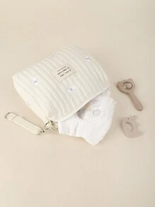 婴儿尿布袋用于外出时存放奶瓶和尿布婴儿洗礼家庭装饰礼物 - 米色 - 查看 11