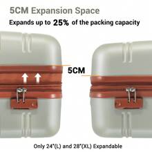 20" ABS Hard - Shell 4 - Wheel Travel Trolley Luggage Set In Golden Green And Brown With Hand Luggage