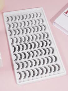 MAGEFY 40 Pairs CC Curl Mixed Style Natural Crossover False Eyelashes Fluffy 3d Mink Fur False Eyelashes Natural Long Thick Wholesale False Eyelashes For Makeup,Handmade Lengthened Thick Curly Eyelashes Artificial Mink Eyelashes Makeup Tools - 黑色 - 查看 3