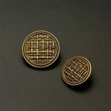 Vintage Antique Brass Buttons 10PCS - Multi-Size 15/20/25mm Circular Metal Sewing Buttons For Blazers, Cardigans, Shirt Cuffs (Spring Summer DIY Fashion Accessories) - Multicolor - View 11