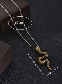 1 件复古大蟒蛇形吊坠项链，适合男士，圣诞节、感恩节、新年、情人节、节日礼物 - 彩色 - 查看 5