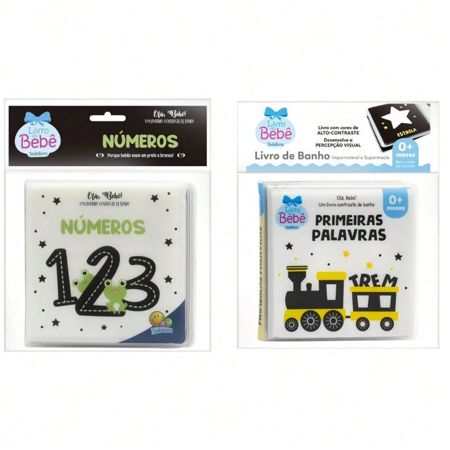 Kit 2 Bath Books For Children Fun And Learning In The Bath! - Numbers + First Words - View 1