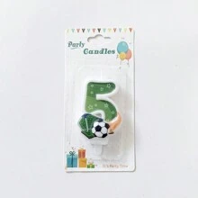 1pc Happy Birthday Football Number 0-9 Cute Green Cake Decor Digit Candle, Party, Anniversary, Celebration Candle - Football Candles - View 20