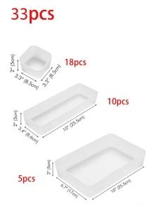 1pc/5pcs/9pcs/12pcs/33pcs Drawer Organizer Tray Storage Box For Bedroom Nightstand Drawer Dresser Bathroom Kitchen Drawer, Frosted,For Holiday Beach, Bathroom Collection, Bedroom Collection, Large Capacity