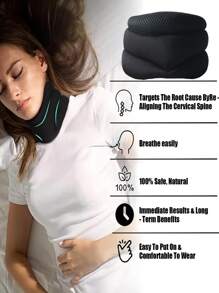 Cojín protector de cuello ajustable de 3 niveles para uso en el hogar, soporte de cuello de espuma transpirable para la protección de la columna vertebral