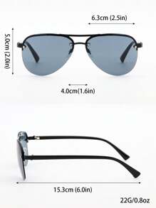 新款金属半框飞行员时尚眼镜，男女通用，适合情侣日常生活、旅行、驾驶、钓鱼、聚会、派对、街头风格 - 彩色 - 查看 7